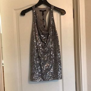 BCBG Silver Sequin Camisole NWT